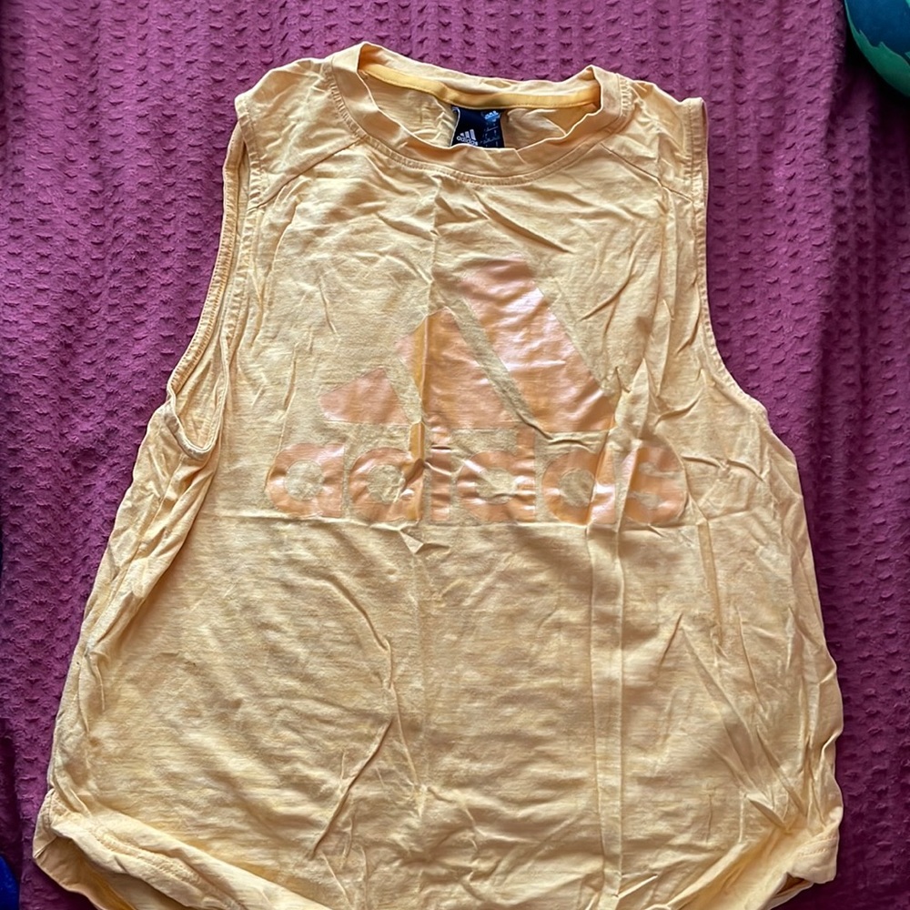 Yellow adidas tank top
